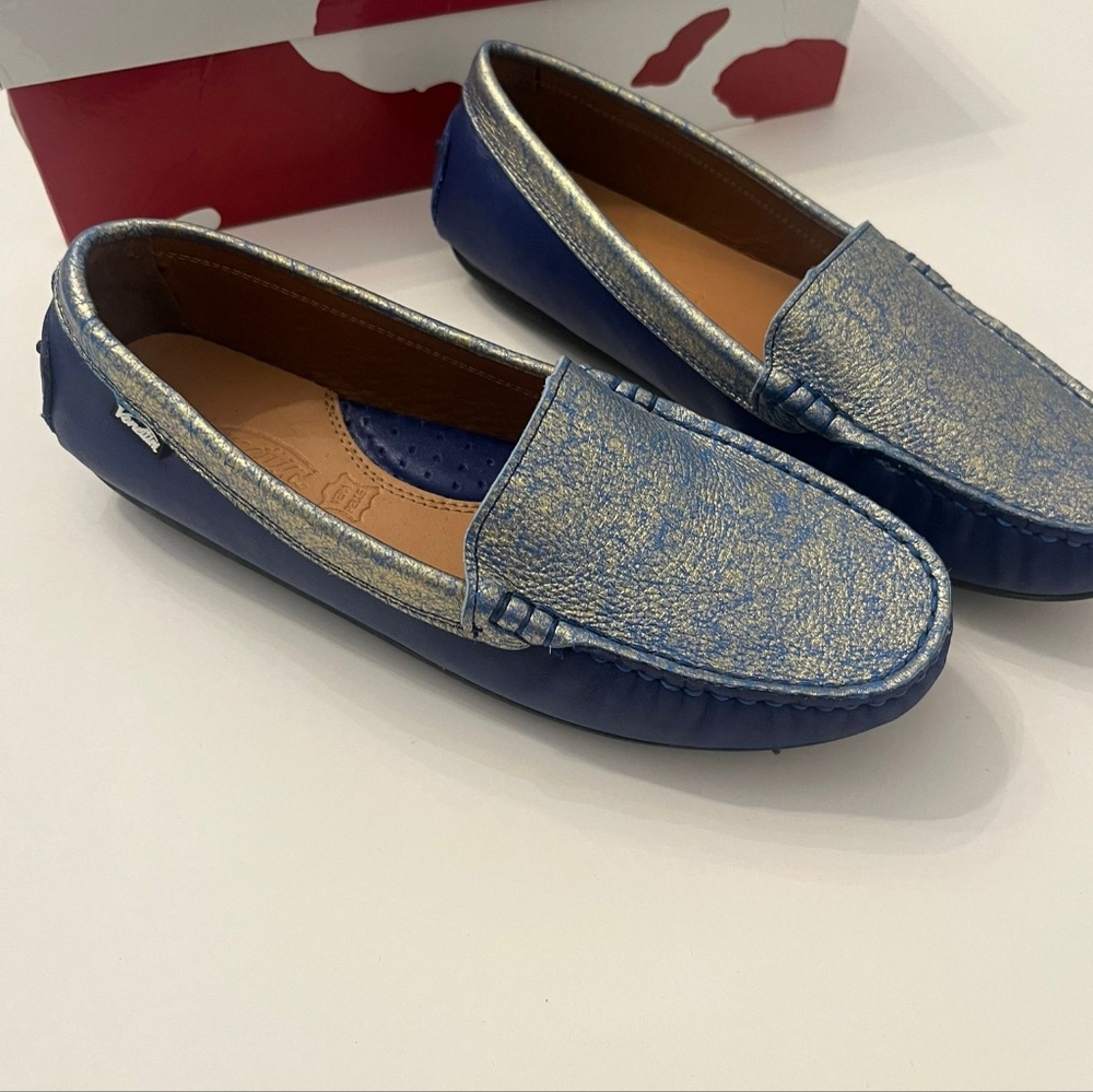 Venettini Girls Size 36 (US 4.5) Blue Loafer Shoes - Picture 4 of 5